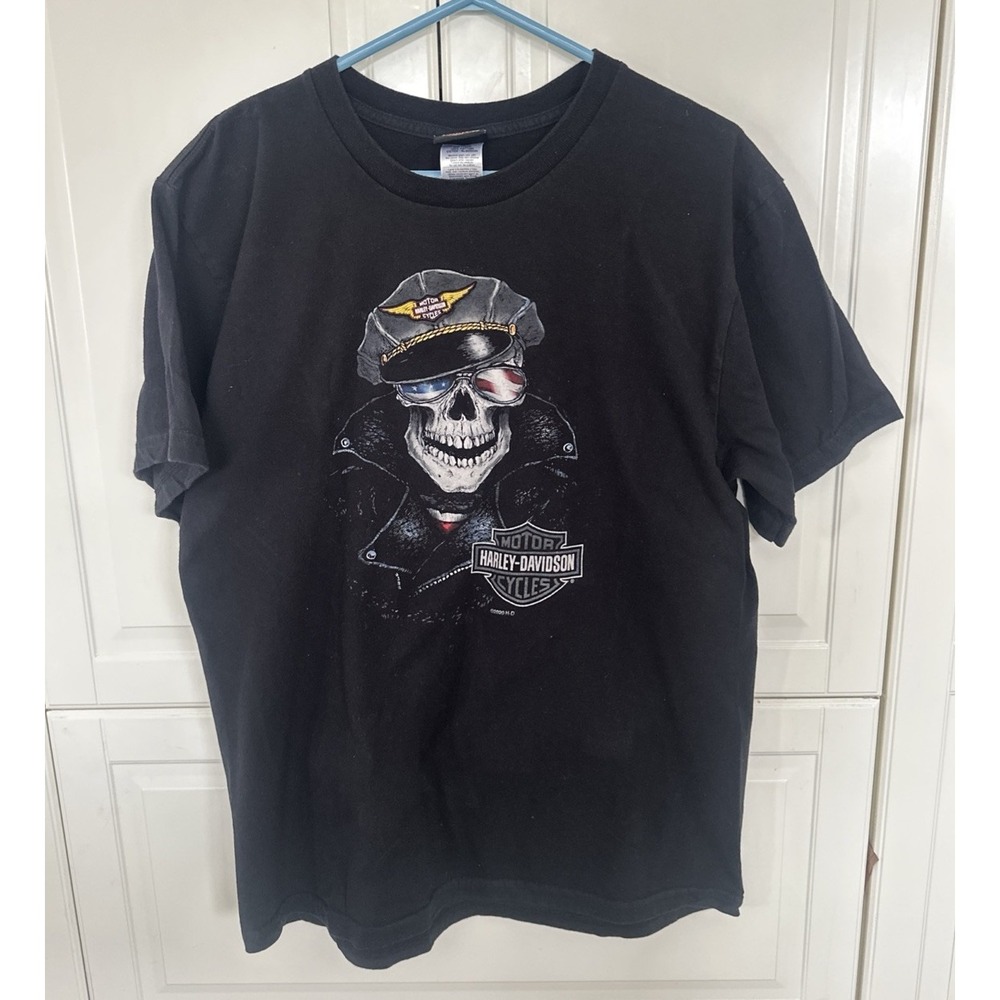 Harley Davidson Skull Men's Shirt Allen Texas Size L